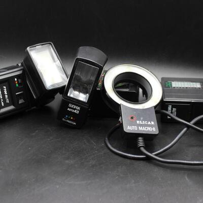 Lot of Vintage Retro Battery Operated & AC Powered Camera Flash Units