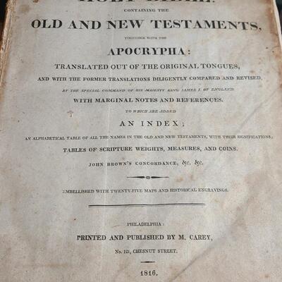 Lot 800B: 1816 Antique Bible & Books
