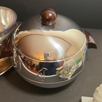 Lot 800A: MCM New West Bend Penguin Server & New WMF Sweden Cultura Pitcher