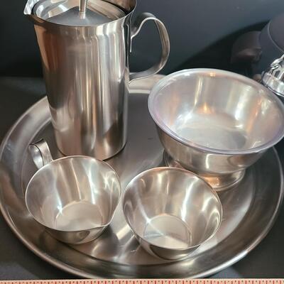 Lot 800A: MCM New West Bend Penguin Server & New WMF Sweden Cultura Pitcher