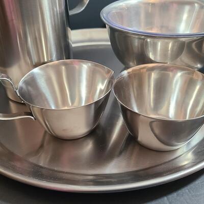 Lot 800A: MCM New West Bend Penguin Server & New WMF Sweden Cultura Pitcher