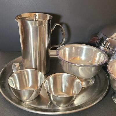 Lot 800A: MCM New West Bend Penguin Server & New WMF Sweden Cultura Pitcher
