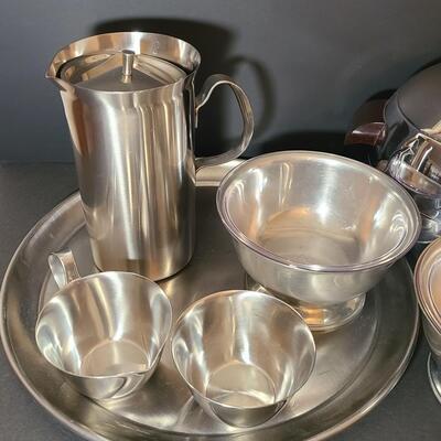Lot 800A: MCM New West Bend Penguin Server & New WMF Sweden Cultura Pitcher