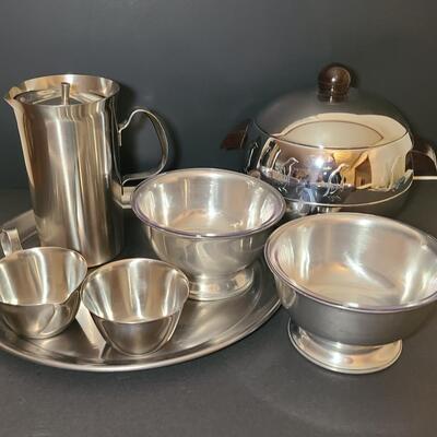 Lot 800A: MCM New West Bend Penguin Server & New WMF Sweden Cultura Pitcher