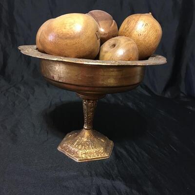 Dutch Vintage Bowl with Wood Fruit
