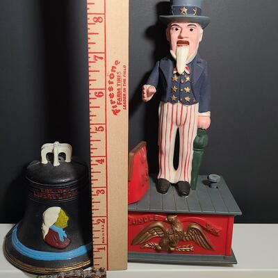Lot 789: Vintage Liberty Bell Bank and Uncle Sam Bank