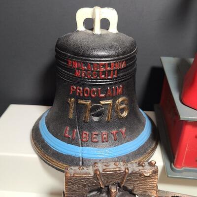 Lot 789: Vintage Liberty Bell Bank and Uncle Sam Bank