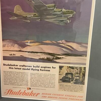 A - 370. Pair of Vintage Framed Automotive Advertisements