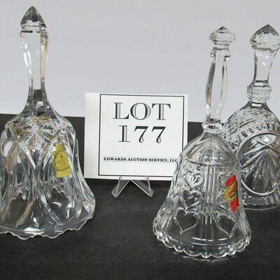 3 Vintage Glass Bells, Lead Glass Good Quality