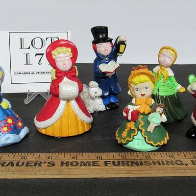 Lot of Painted Plaster Christmas Figures