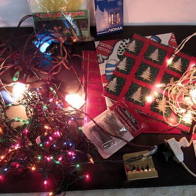 Lot of Misc Xmas, Lights, Wrapping Paper, Fuses, More