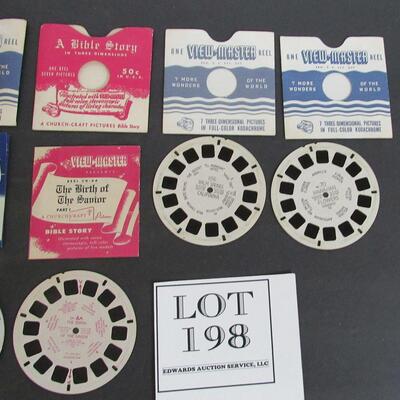 Vintage View Master Reels: Bible Story Pt 1 1947, Christmas Story Pt 3 1948, Hawaiian Flowers, Palm Springs