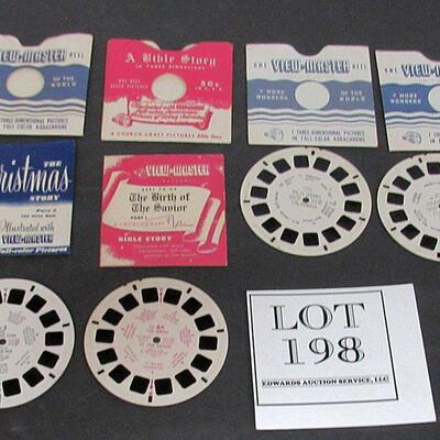 Vintage View Master Reels: Bible Story Pt 1 1947, Christmas Story Pt 3 1948, Hawaiian Flowers, Palm Springs