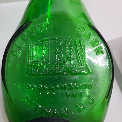 Lot 901: Wheaton Vintage Bottles, Peach Flower Frog and Green Bubble Paperweight