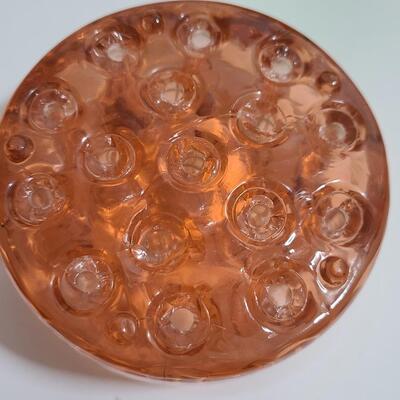 Lot 901: Wheaton Vintage Bottles, Peach Flower Frog and Green Bubble Paperweight