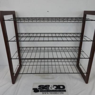 Wood and Metal Shoe Rack, Good Condition