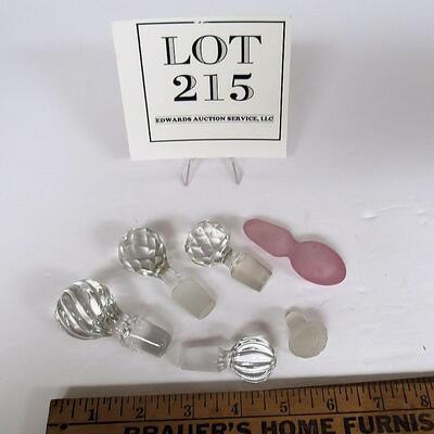 Lot of Misc Glass Stoppers for Cruets and a Small Perfume Topper
