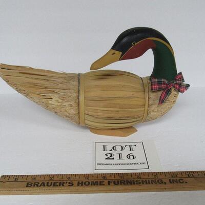 Reed and Wood Decorative Goose
