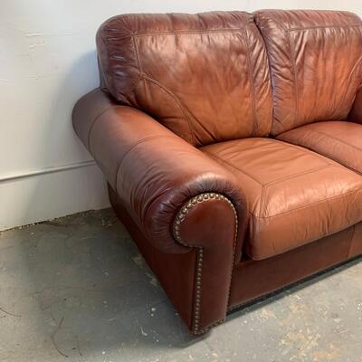 #18 Red Pleather Loveseat