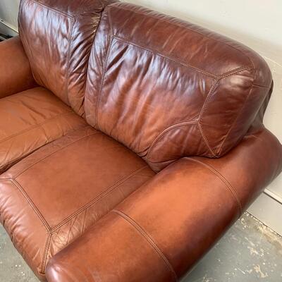 #18 Red Pleather Loveseat