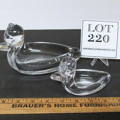 Vintage Duncan Miller Glass Duck Ashtrays