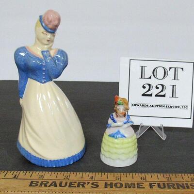 Early Ceramic Arts Studios Madison Lady Figurine and Small Japan Girl Bell Figurine