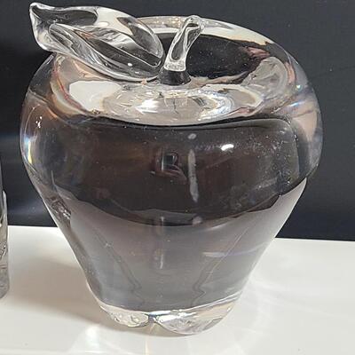 Lot 7575: Large Lenox Apple & Hofbauer Bird Cage Paperweights