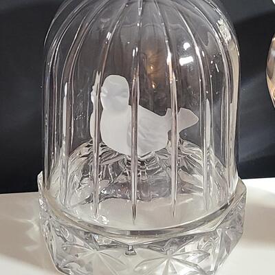 Lot 7575: Large Lenox Apple & Hofbauer Bird Cage Paperweights
