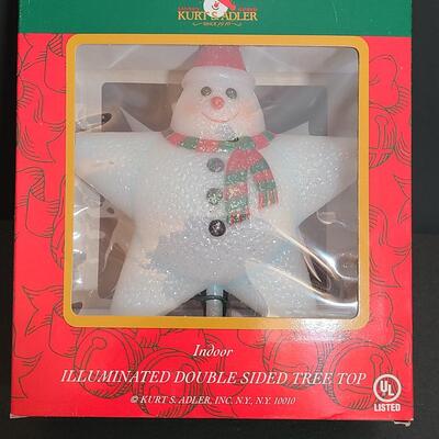 Lot 743: New Vintage Snowman Tree Topper and Hallmark Snowmen