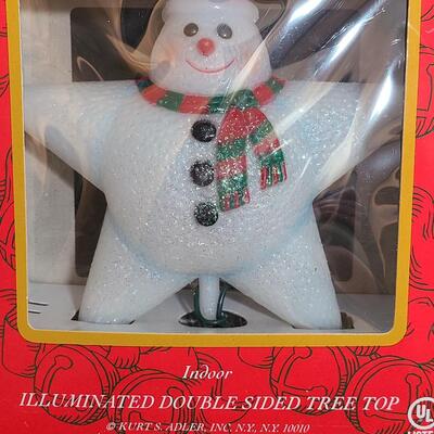 Lot 743: New Vintage Snowman Tree Topper and Hallmark Snowmen