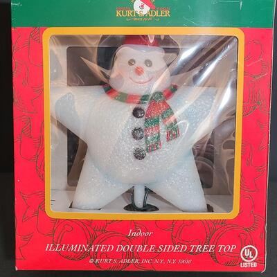 Lot 743: New Vintage Snowman Tree Topper and Hallmark Snowmen