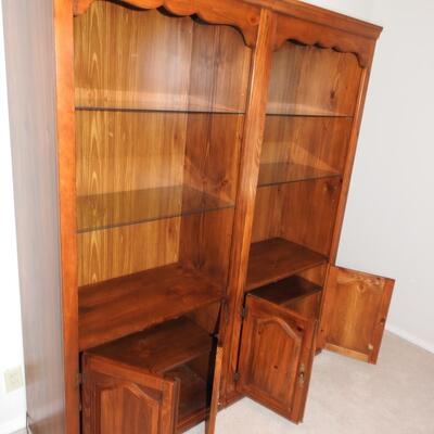 Pair of BEAUTIFUL Bookcases with Glass Shelves
