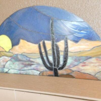 Large Stained Glass Art Desert Scene 33