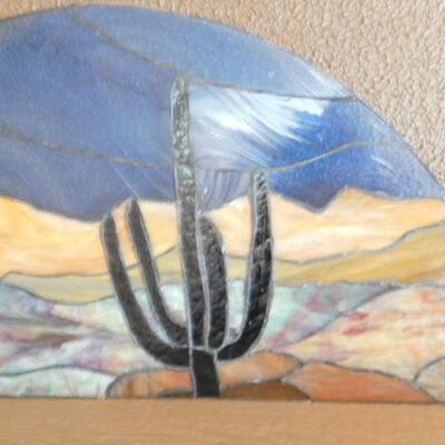 Large Stained Glass Art Desert Scene 33