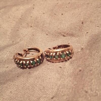Emerald Earrings set in Gold over 925