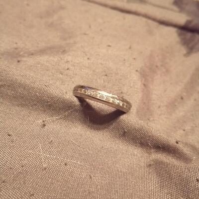 White Sapphire & Titanium Band