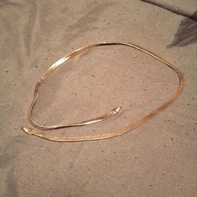 Herringbone Necklace marked 18k