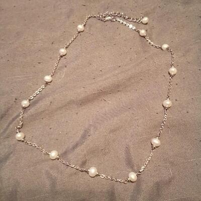 Silver and Natural Pearl Necklace