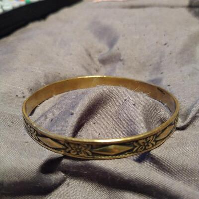 Mexico Stamped Gold Bracelet