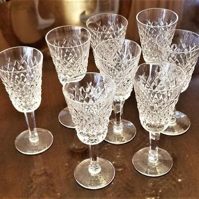 Lot #182  Set of 8 WATERFORD glasses in the "Alana" pattern