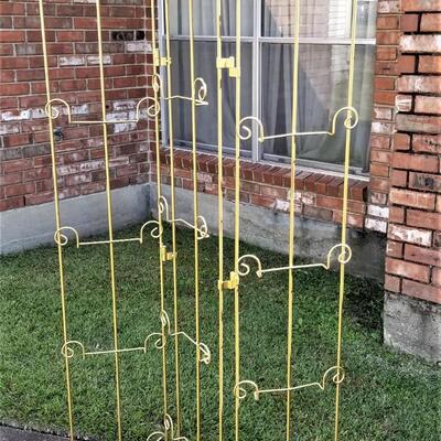 Lot #185  Metal Folding Screen - folds flat