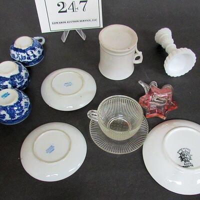 Lot of Vintage Child's Dishes and Candlesticks