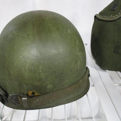 Military Helmet & Canteen