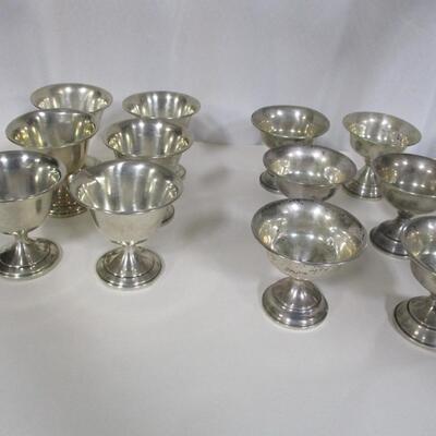 6 Sterling Weighted Pedestal Cups & 6 Pedestal Cups With Other Markings