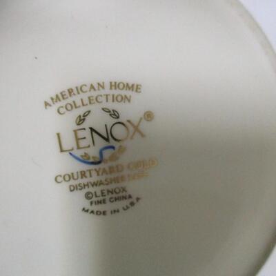 Lenox Courtyard Gold Sugar Bowl & Creamer