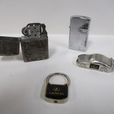 Sterling Lighter Engraved Design & Lexus Keychains