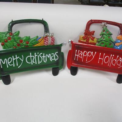 Merry Christmas Tailgate Hanging Metal Signs