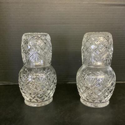 C243 Pair of Godinger Shannon Night Water Carafes with Tumbler