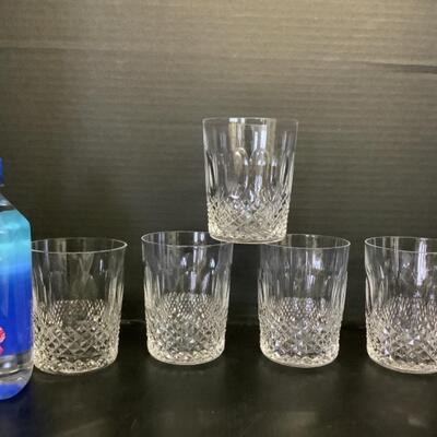 C245 Set of 5 Waterford Crystal Colleen Double Old Fashioned Glassware