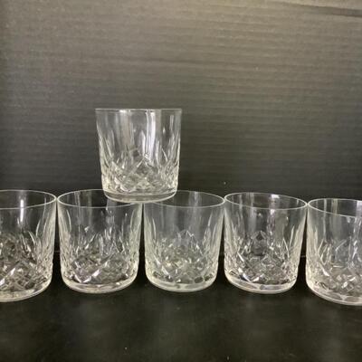 C252 Set of 6 Waterford Crystal Lismore Old Fashioned Glasses